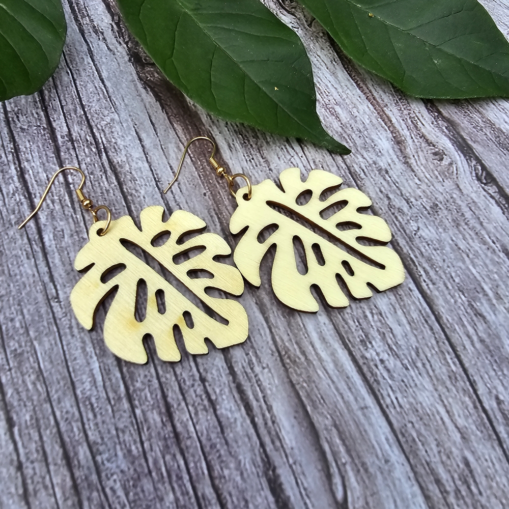 Earth Art Hand Crafted Artisan Gold Leaf Earrings